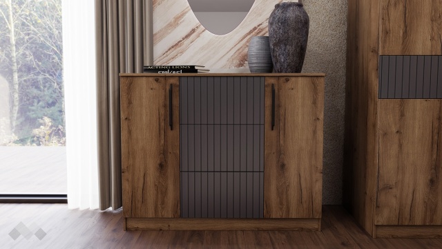 Скрин Дейт кафяв дъб с пиемона и карбон мат