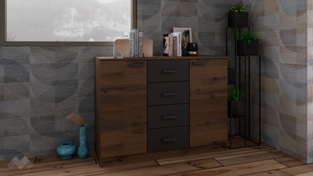 дъб вотан с черно шагре