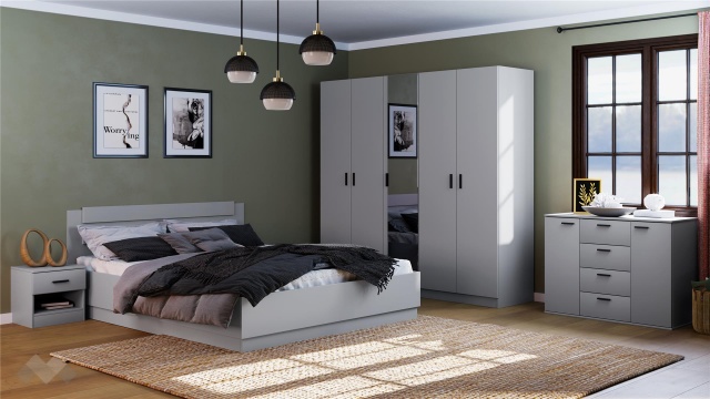 Спален комплект Скай K2 нардо сив