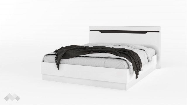 Спалня 160/200 Аляска с включен матрак Бонел 160/200 бяло гланц с графит