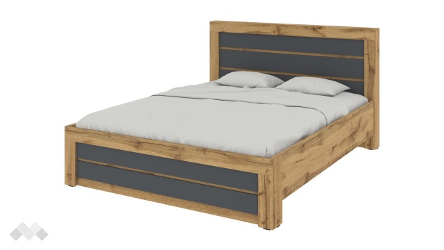 Спалня 160/200 Никола с включен матрак Бонел 160/200 златен дъб с антрацит