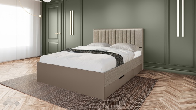 Спалня 160/200 Зак мока с лате - МебелМаг Спалня 160/200 Зак мока с лате