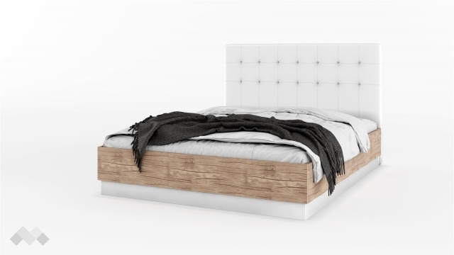 Тапицирана спалня 160/200 Калифорния с включен матрак Бонел 160/200 бяло с бяло гланц и антик - МебелМаг Тапицирана спалня 160/200 Калифорния с включен матрак Бонел 160/200 бяло с бяло гланц и антик