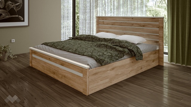 Спалня 180/200 Силва с включен матрак Бонел 180/200 дъб кадис с бяло гладко - МебелМаг Спалня 180/200 Силва с включен матрак Бонел 180/200 дъб кадис с бяло гладко