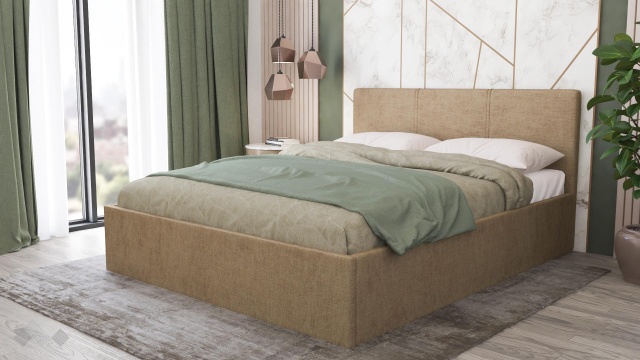 Тапицирана спалня 160/200 Алекса с включен матрак Бонел 160/200 бежов - МебелМаг Тапицирана спалня 160/200 Алекса с включен матрак Бонел 160/200 бежов