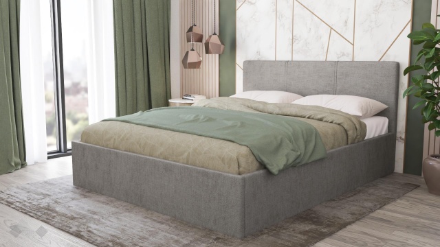 Тапицирана спалня 160/200 Алекса с включен матрак Бонел 160/200 сив - МебелМаг Тапицирана спалня 160/200 Алекса с включен матрак Бонел 160/200 сив