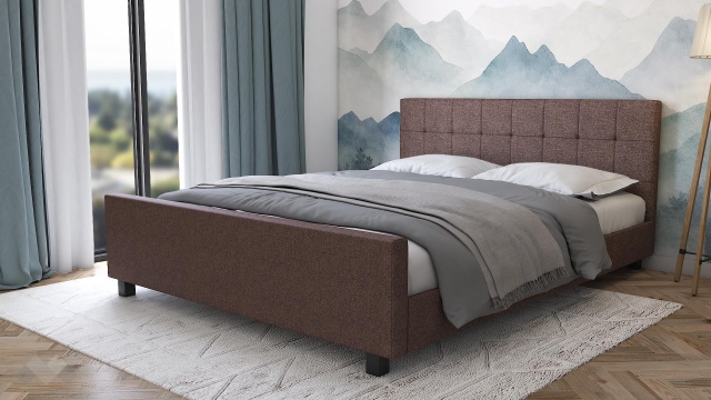 Тапицирана спалня 160/200 Анаса с включен матрак Sleep Nuvia 160/200 кафяв