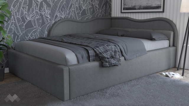 Тапицирана спалня 140/200 Андреа с включен матрак Бонел 140/200 сив - МебелМаг Тапицирана спалня 140/200 Андреа с включен матрак Бонел 140/200 сив