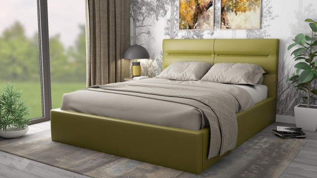 Тапицирана спалня 160/200 Ивалина с включен матрак Бонел 160/200 зелен - МебелМаг Тапицирана спалня 160/200 Ивалина с включен матрак Бонел 160/200 зелен