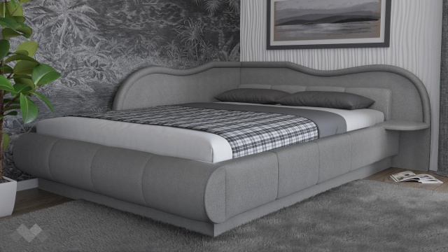 Тапицирана спалня 140/200 Марта с включен матрак Бонел 140/200 сив - МебелМаг Тапицирана спалня 140/200 Марта с включен матрак Бонел 140/200 сив