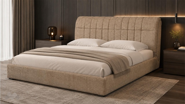 Тапицирана спалня 180/200 Милоа с включен матрак Sleep Nuvia 180/200 кафяв