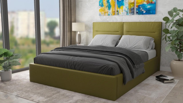 Тапицирана спалня 160/200 Никол с включен матрак Бонел 160/200 зелен - МебелМаг Тапицирана спалня 160/200 Никол с включен матрак Бонел 160/200 зелен