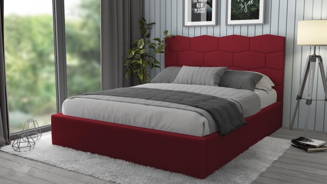 Тапицирана спалня 160/200 Сияна с включен матрак Бонел 160/200 червен - МебелМаг Тапицирана спалня 160/200 Сияна с включен матрак Бонел 160/200 червен