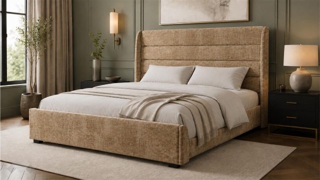 Тапицирана спалня 180/200 Велиса с включен матрак Sleep Nuvia 180/200 кафяв