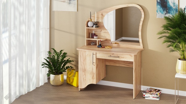 Тоалетка Болоня златен дъб - МебелМаг Тоалетка Болоня златен дъб