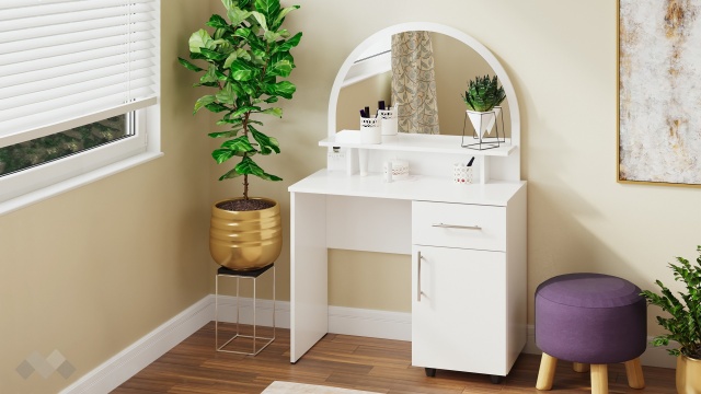 Тоалетка Каролина бял - МебелМаг Тоалетка Каролина бял