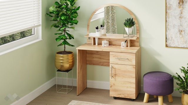 Тоалетка Каролина златен дъб - МебелМаг Тоалетка Каролина златен дъб