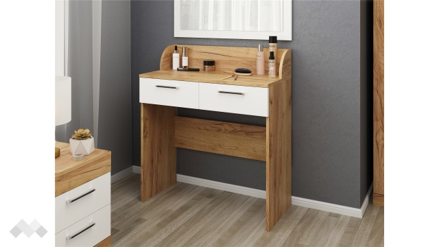 Тоалетка Моник златен дъб с бяло