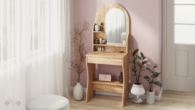 Тоалетка Павия златен дъб - МебелМаг Тоалетка Павия златен дъб