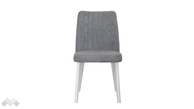 Трапезен стол Клариса сив с бяло - МебелМаг Трапезен стол Клариса сив с бяло