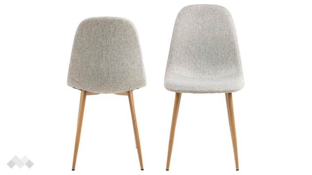 Трапезен стол Силия светло сив с дъб