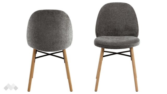 Трапезен стол София тъмно сив