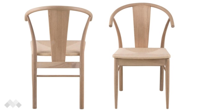 Трапезен стол Яник светъл дъб с бежово - МебелМаг Трапезен стол Яник светъл дъб с бежово