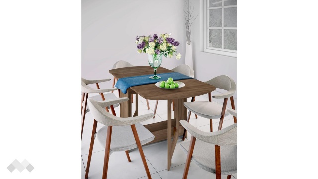 Трапезна маса Ейми неразтегателни орех адмирал