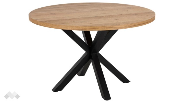 Трапезна маса Хевън неразтегателни дъб натурал с черна стомана - МебелМаг Трапезна маса Хевън неразтегателни дъб натурал с черна стомана