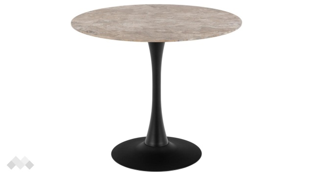 Трапезна маса Малта неразтегателни кафяв с черно - МебелМаг Трапезна маса Малта неразтегателни кафяв с черно