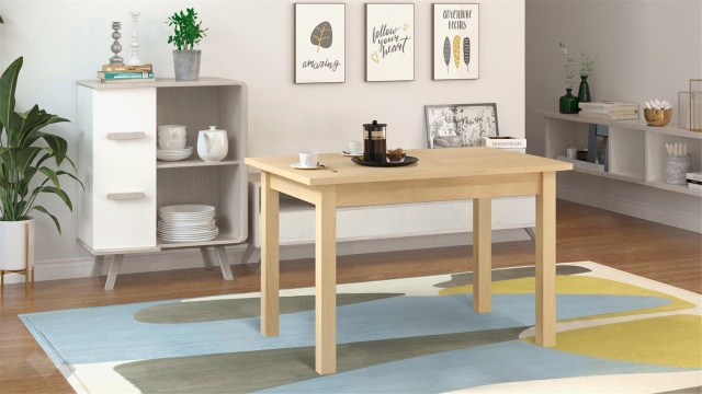 Трапезна маса Нати M разтегателни натурален - МебелМаг Трапезна маса Нати M разтегателни натурален