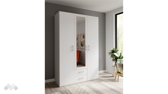 Гардероб Беатрис трикрилни бял