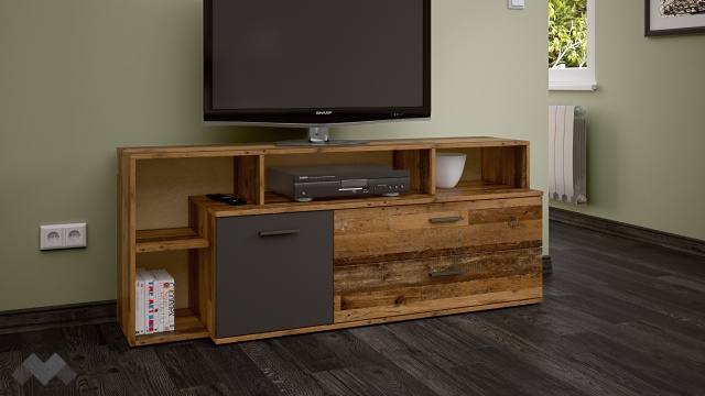 ТВ шкаф Лориен олд стайл с графит