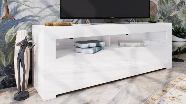 ТВ шкаф Мекс бял гланц
