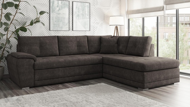 Ъглов диван Бали с посока кафяв