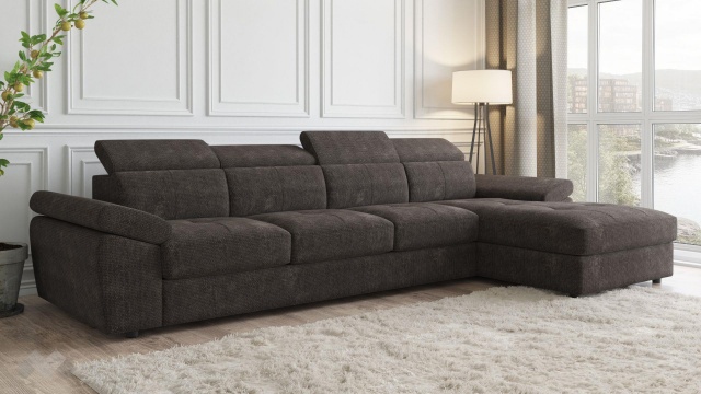 Ъглов диван Джент с посока кафяв - МебелМаг Ъглов диван Джент с посока кафяв