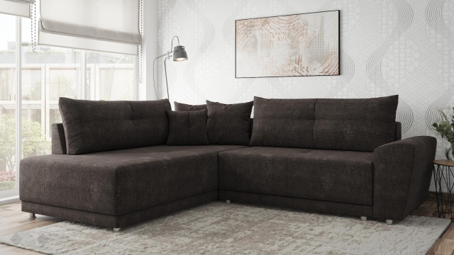 Ъглов диван Фабио с посока кафяв
