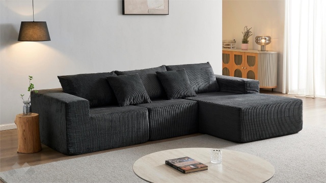 Ъглов диван Компакт с посока антрацит - МебелМаг Ъглов диван Компакт с посока антрацит