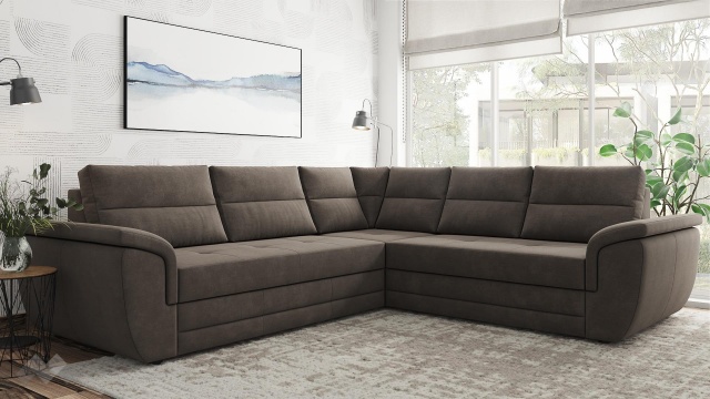 Ъглов диван Моника с посока кафяв