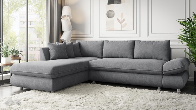 Ъглов диван Монтело с посока сив