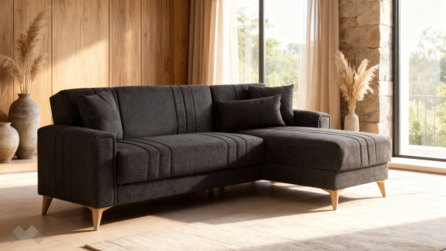 Ъглов диван Омега универсален ъгъл сив - МебелМаг Ъглов диван Омега универсален ъгъл сив