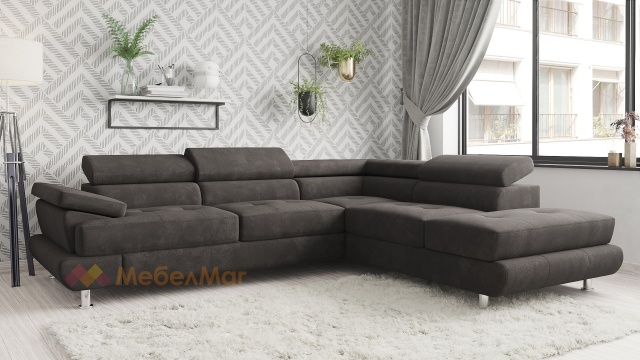 Ъглов диван Падуа с посока кафяв