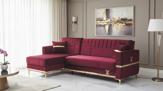 Ъглов диван Верино универсален ъгъл червен - МебелМаг Ъглов диван Верино универсален ъгъл червен