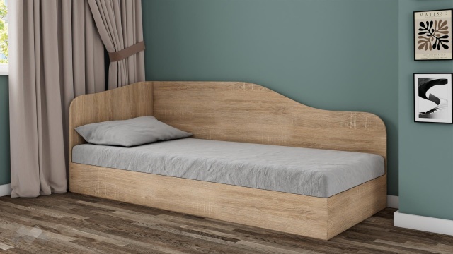 Ъглово легло 82/190 Арго с включен матрак Бонел 82/190 дъб сонома - МебелМаг Ъглово легло 82/190 Арго с включен матрак Бонел 82/190 дъб сонома