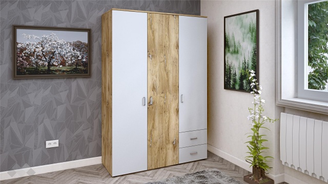 Гардероб Селтик трикрилни келтски дъб със светло сиво