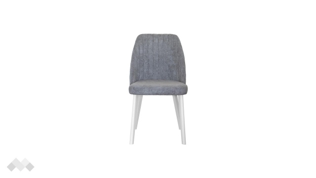 Трапезен стол Мелани сив с бяло