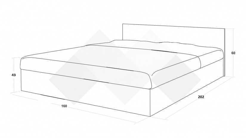 Спалня 160/200 №1 с включен матрак Бонел 160/200 дъб антик - изглед 3