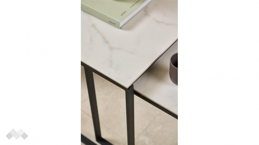 Холна маса Катрина комплект маси бял мрамор с черно - изглед 6 - МебелМаг Холна маса Катрина комплект маси бял мрамор с черно - изглед 6