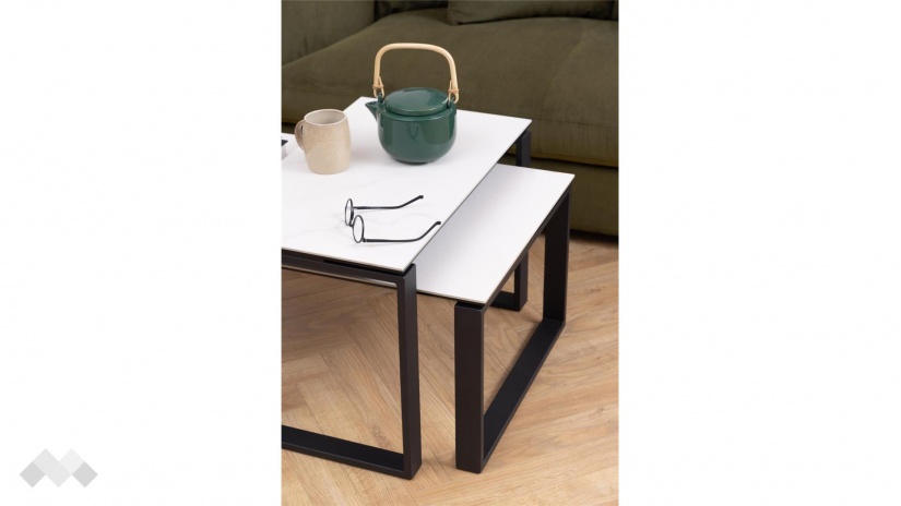 Холна маса Катрина комплект маси бял мрамор с черно - изглед 8 - МебелМаг Холна маса Катрина комплект маси бял мрамор с черно - изглед 8