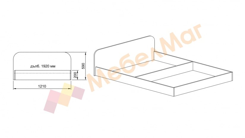 Легло 120/190 Брад мока с лате - изглед 5